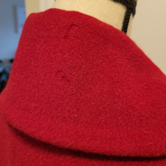 Hilary Radley Red Suri Alpaca Wool Blend Swing Coat A-Line Quiet Luxury Chic - Picture 10 of 11